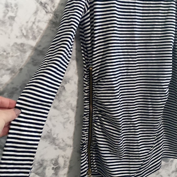 NWOT | Michael Kors | Black & White Stripe | Ruched | Long Sleeve | Top | Size:… - Picture 10 of 17